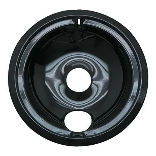 Range Kleen P120 8" Black Porcelain Drip Pan, Style B 2