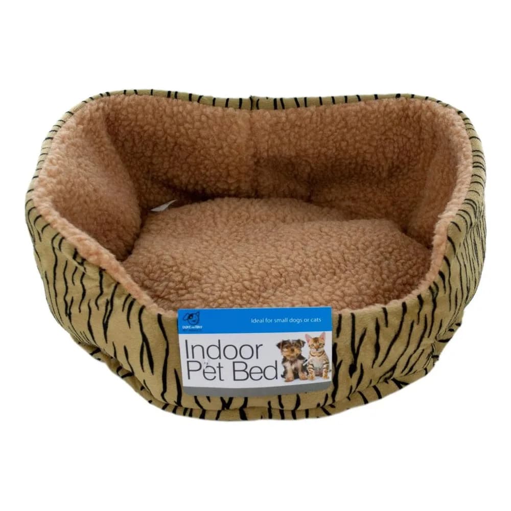 Dukes Pet Bed for Dogs and Cats, Brown Tiger Stripe 1