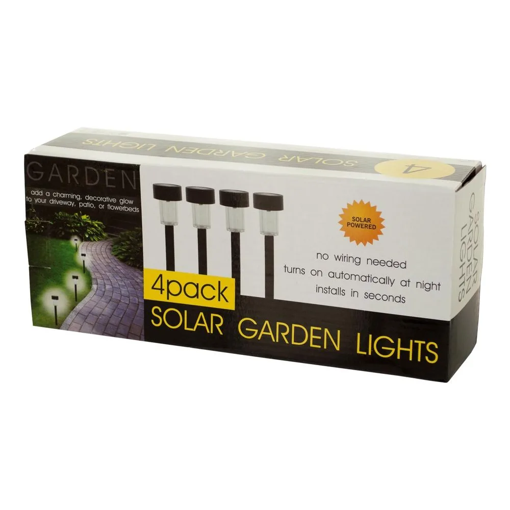 Kole Imports OC838 Solar Powered Garden Lights, 4-Piece Set 1