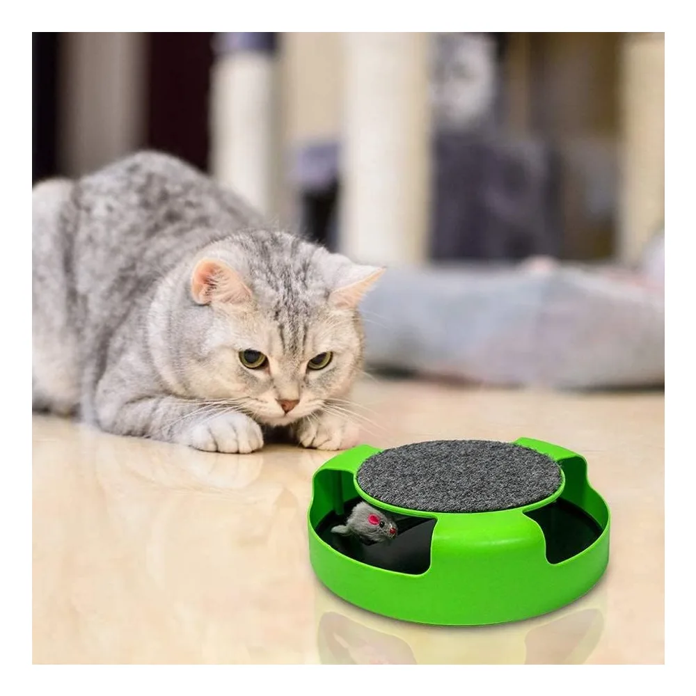 Kole KI-OC992 Cat Scratch Pad Spinning Toy with Mouse 3