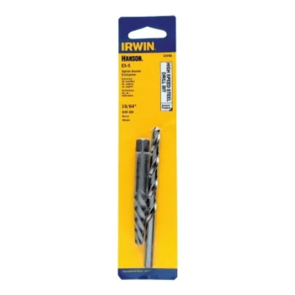 Irwin Hanson 53705 Spiral Screw Extractor & Drill Bit Set, 19/64 in. 1