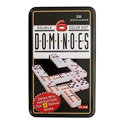 Double 6 Color Dot Dominoes Game Set, Pack of 4