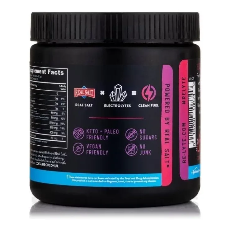 Redmond Re-Lyte Hydration Electrolyte Powder Mix – Mixed Berry, 30 Servings (6.7 oz / 190 g) 2